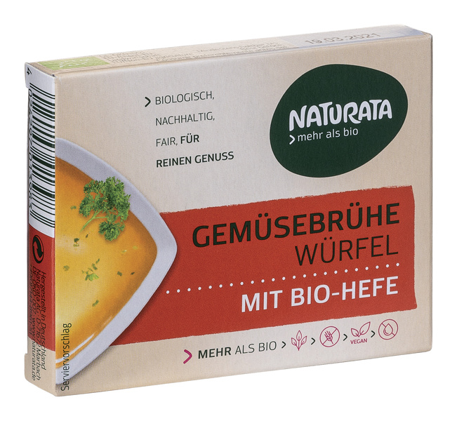 NATURATA Gemüse-Brühwürfel mit Bio-Hefe 6 Stück 72 g