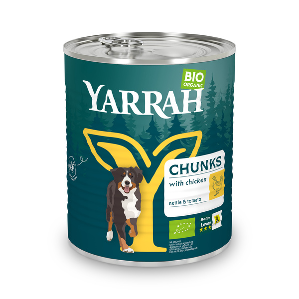 Yarrah Organic Petfood Bröckchen Huhn für Hunde 820 g