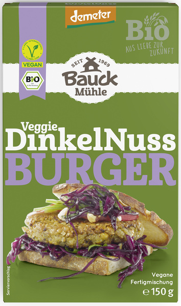 Bauck Mühle Dinkel Nuss-Burger Demeter 150 g