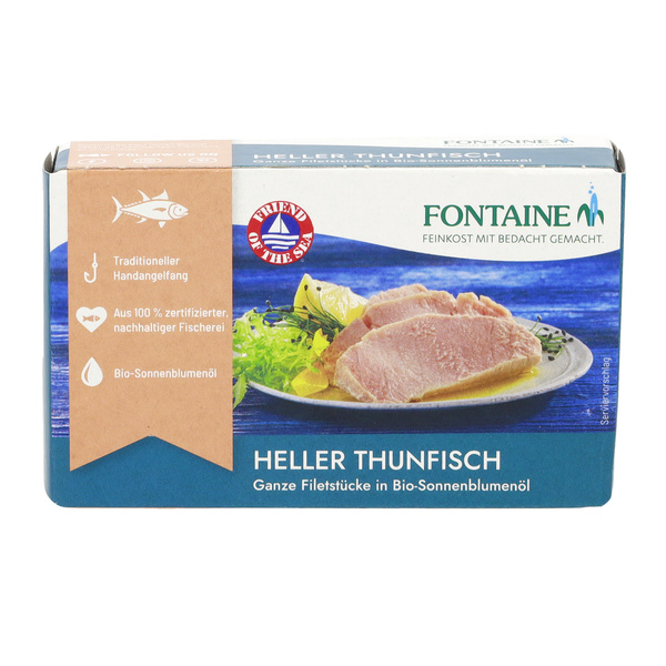 Fontaine Heller Thunfisch in Bio-Sonnenblumenöl 120 g