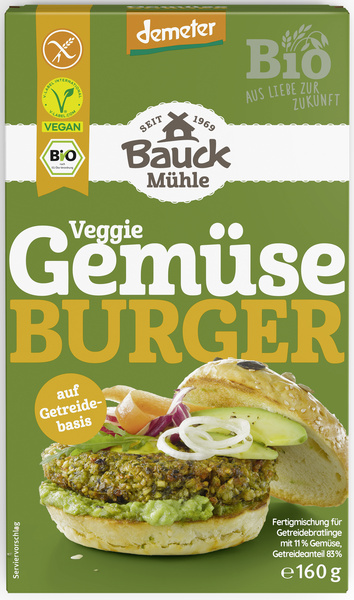 Bauck Mühle Gemüseburger Demeter glutenfrei 160 g