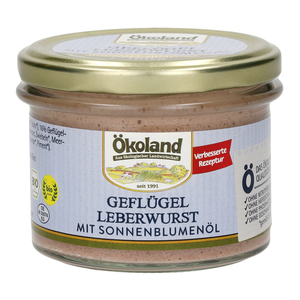 ÖKOLAND Geflügel-Leberwurst mit Sonnenblumenöl 160 g