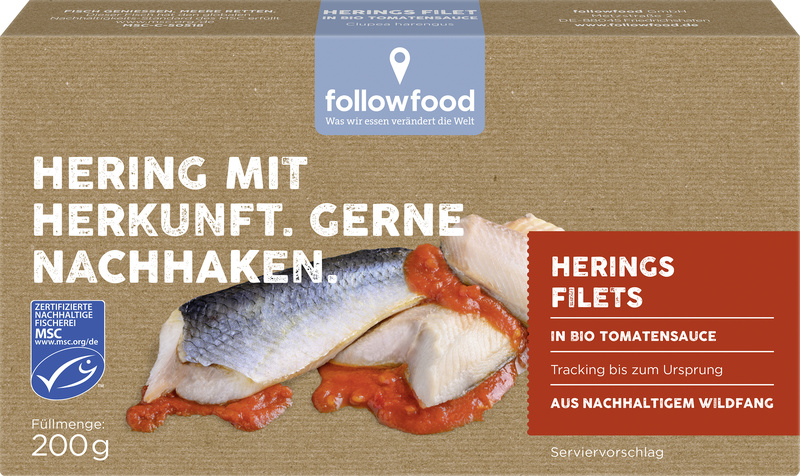 followfood Herings Filets in Bio Tomatensauce 200 g