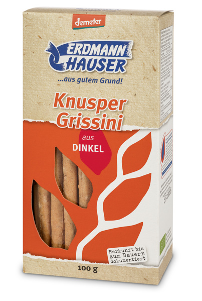 ErdmannHAUSER Getreideprodukte Dinkel Knusper Grissini 100 g