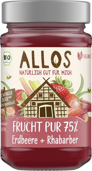 Allos Frucht-Pur Erdbeer Rhabarber 250 g