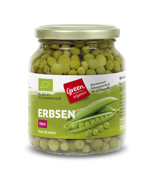 greenorganics Erbsen fein im Glas 350 g