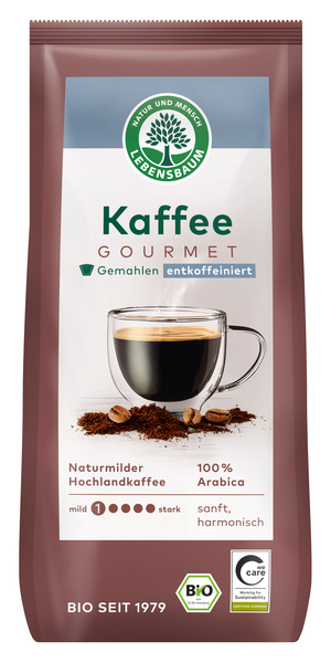 LEBENSBAUM Gourmet Kaffee entkoff. gemahlen 250 g