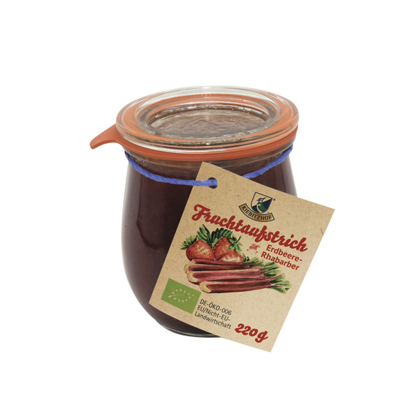 Kiebitzhof Fruchtaufstrich Erdbeere-Rhabarber 220 g