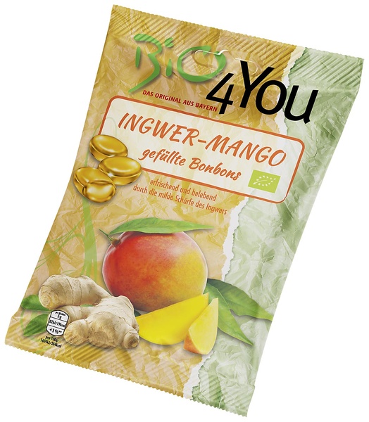 Bio4You Bonbon Ingwer-Mango 75 g