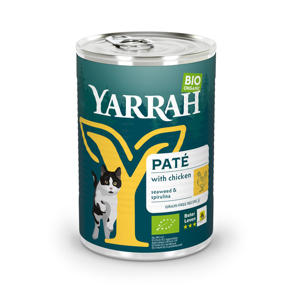 Yarrah Organic Petfood Pate Huhn mit Spirulina & Seetang für Katzen 400 g