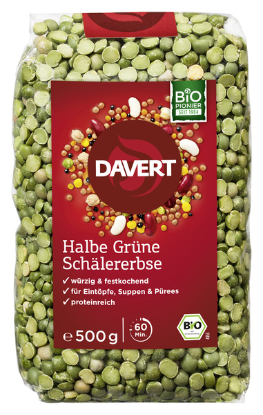 Davert Halbe grüne Schälerbsen 500 g