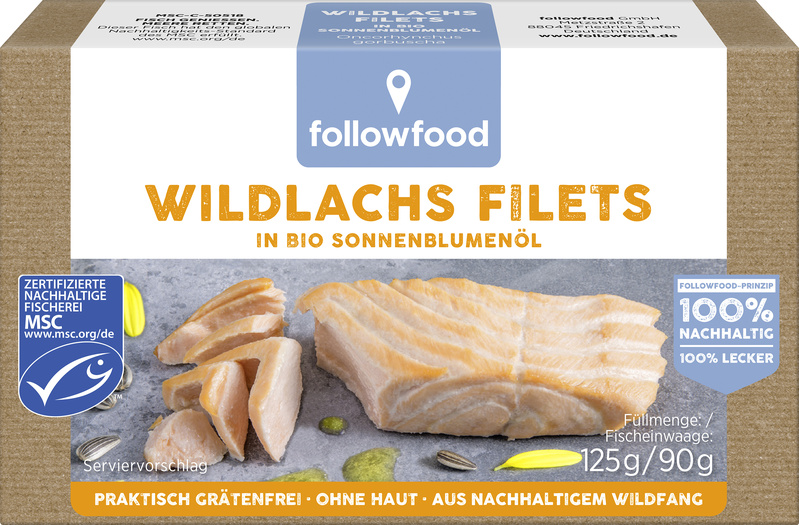 followfood Wildlachs Filets in Sonnenblumenöl 125 g