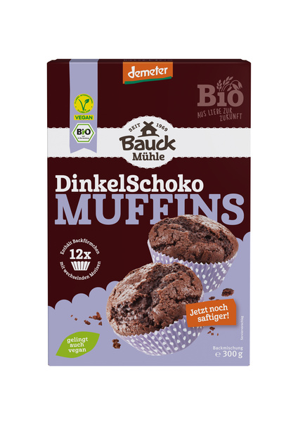 Bauck Mühle Dinkel Muffins Schoko Demeter 300 g