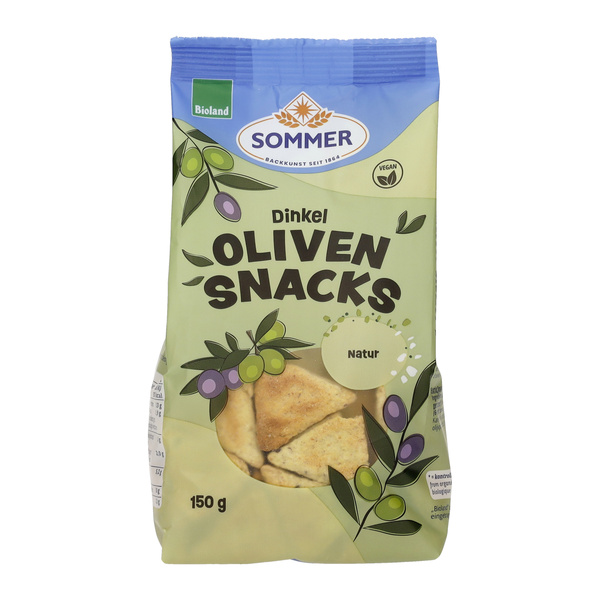 SOMMER BACKKUNST SEIT 1864 DINKEL OLIVEN-SNACKS NATUR 150 g