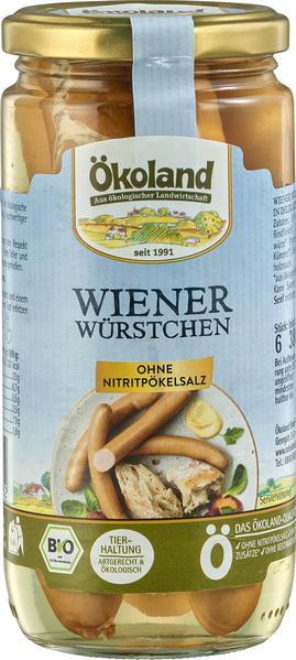 ÖKOLAND Wiener Würstchen 6 Stück im Glas 380 g