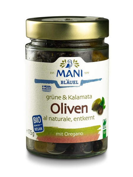 MANI® Grüne & Kalamata Oliven al naturale 175 g