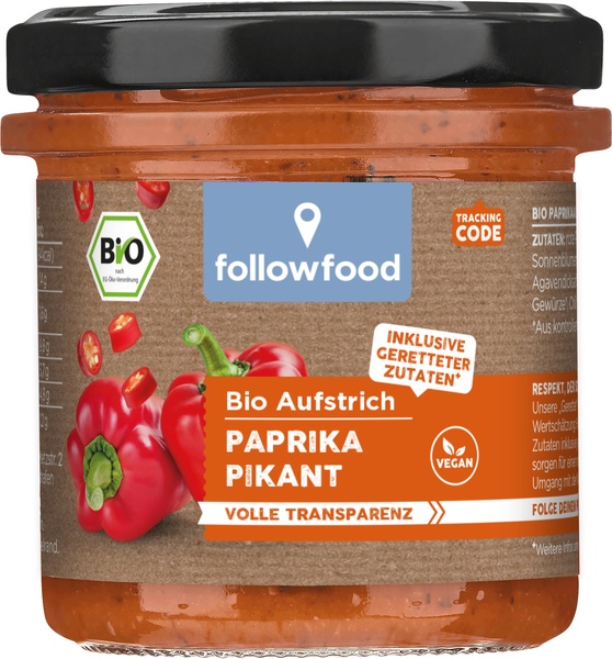 followfood Aufstrich Paprika pikant 135 g