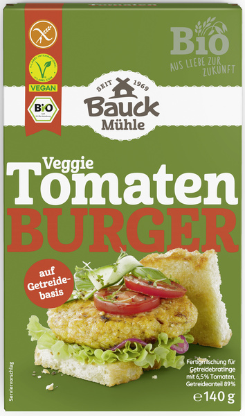 Bauck Mühle Tomaten Basilikum Burger glf 140 g