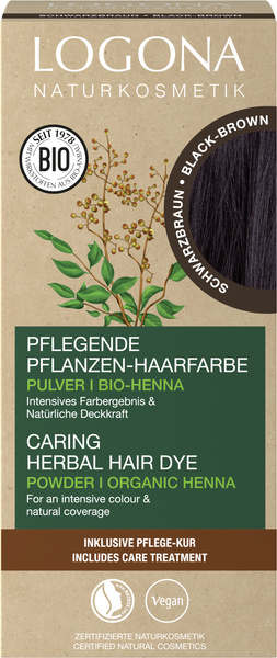 Logona Pflanzen-Haarfarbe Pulver schwarzbraun 100 g