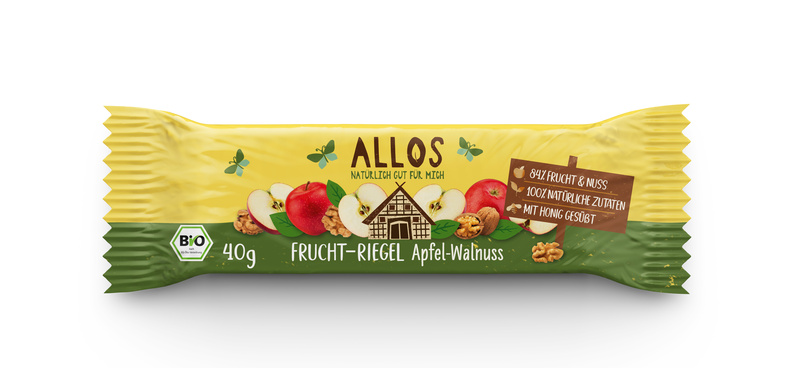 Allos Frucht-Riegel Apfel Walnuss 40 g