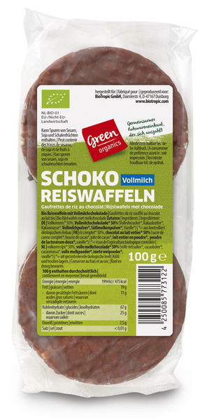 greenorganics Schoko Reiswaffeln 100 g