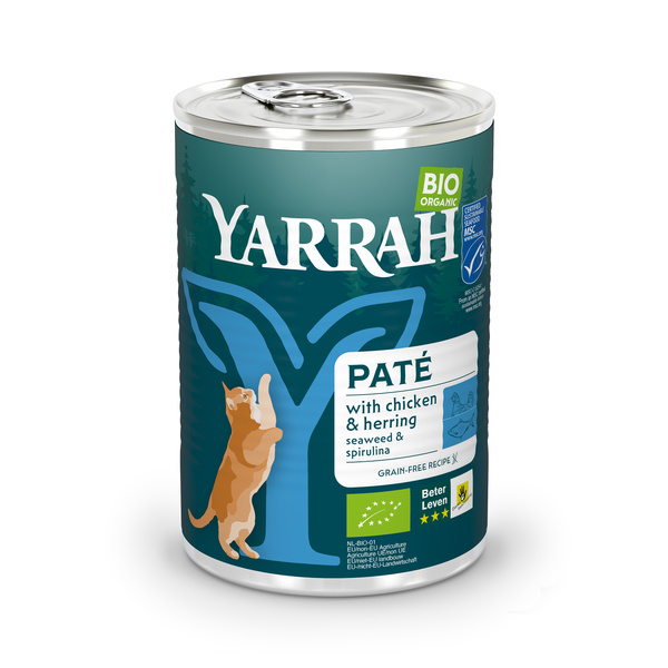 Yarrah Organic Petfood Pate Fisch mit Spirulina & Seetang für Katzen 400 g