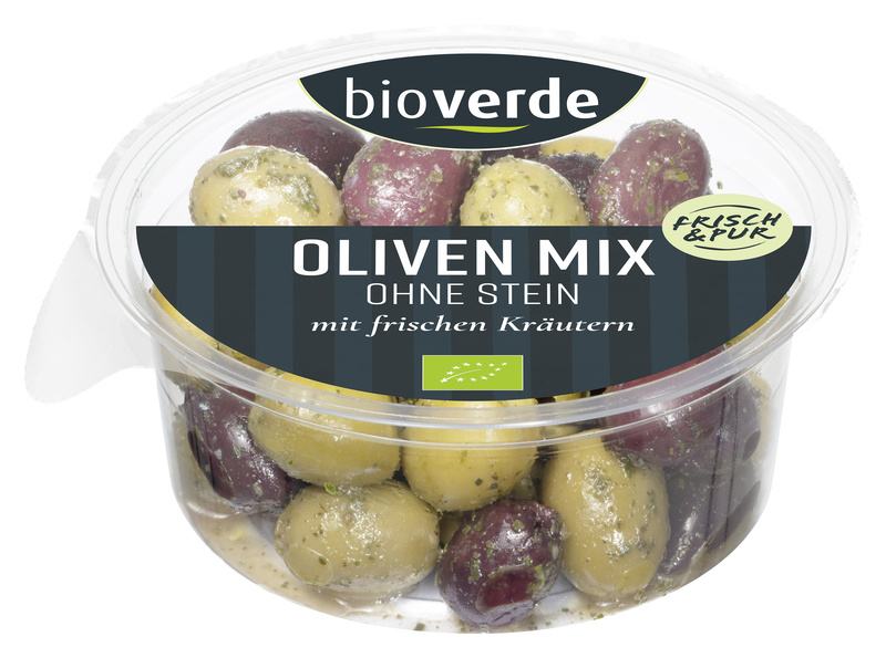 bio-verde Oliven-Mix ohne Stein mariniert 150 g