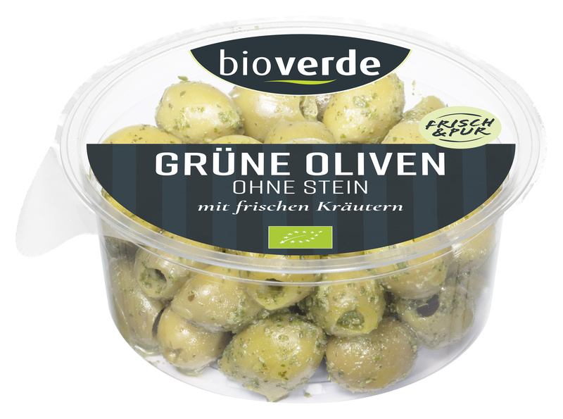 bio-verde Grüne Oliven ohne Stein mariniert 150 g