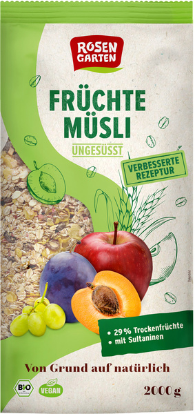 Rosengarten Früchte-Müsli ungesüßt 2 kg