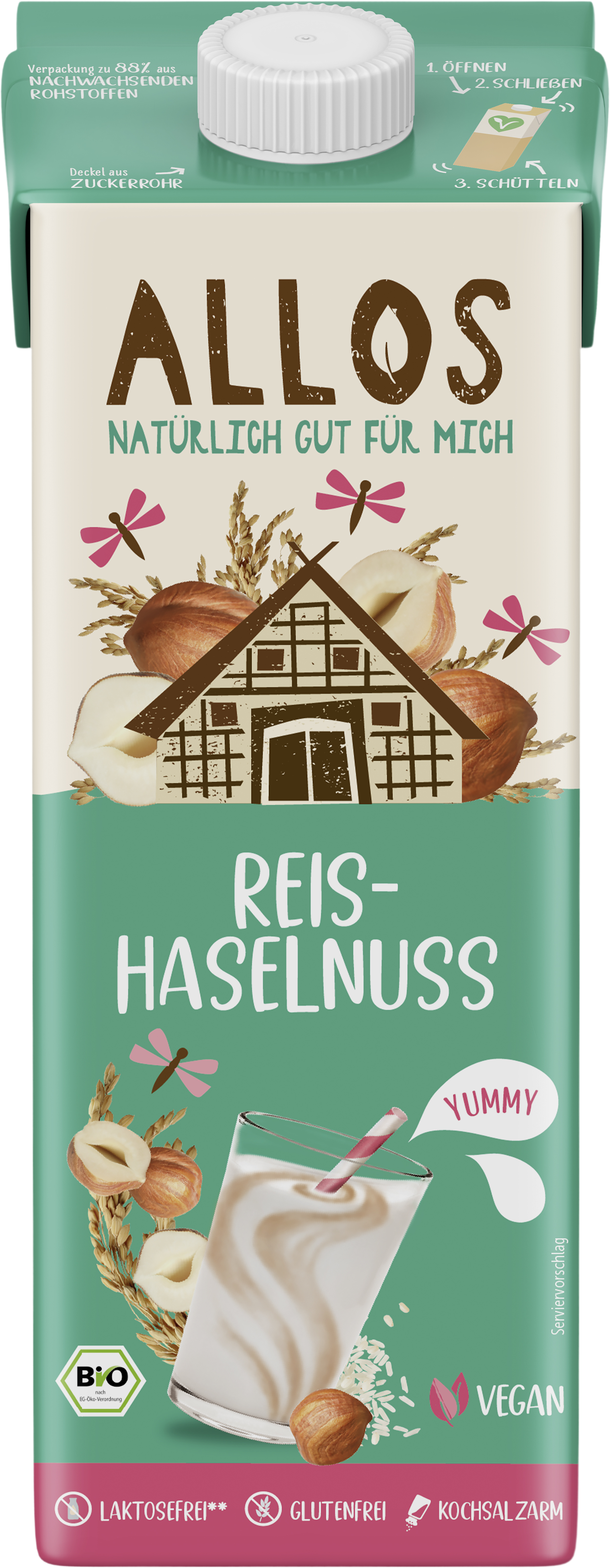 Allos Reis-Haselnuss Drink 1 l