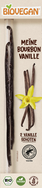 Biovegan Bourbon Vanille-Schoten 2 Stück